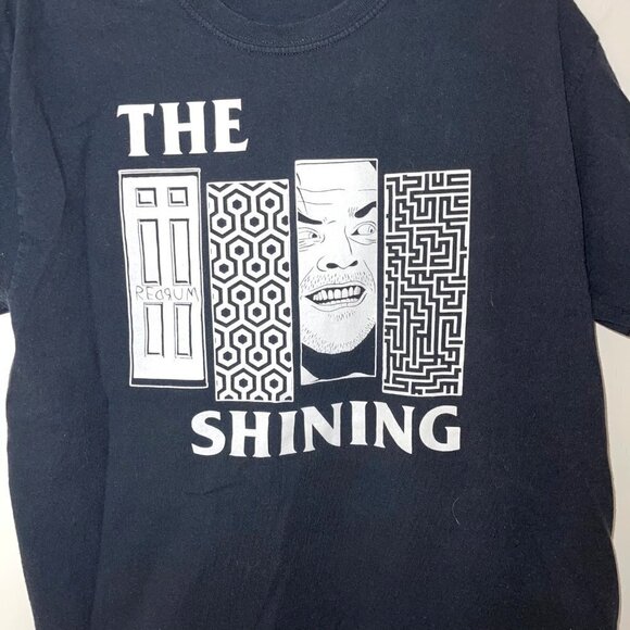 Gildan The Shining Mens T Shirt Black Size Large Vintage White Jack Nicholson - Picture 3 of 8
